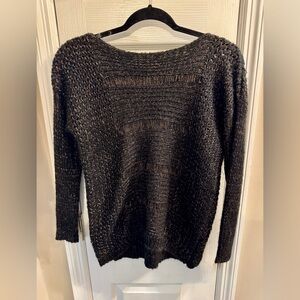 Elegant Black Knit Women's Sweater